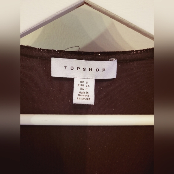 NWOT ASOS Topshop Glitter Velvet Mini Dress - Picture 7 of 7